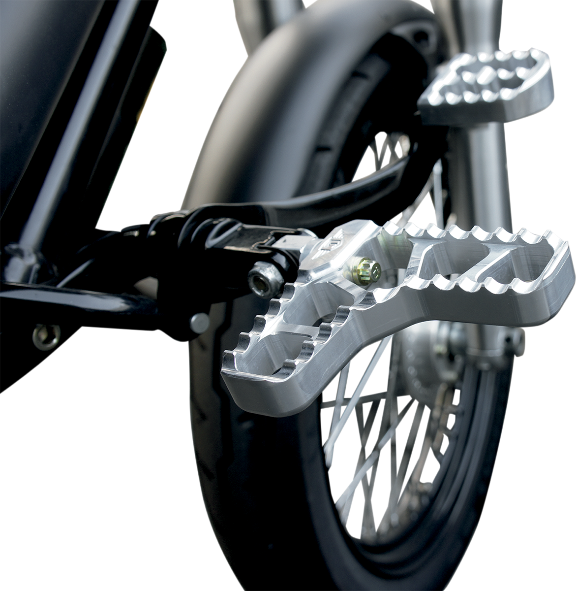 JOKER MACHINE Adjustable Serrated Foot Pegs - With Heel - Clear 08-62-1