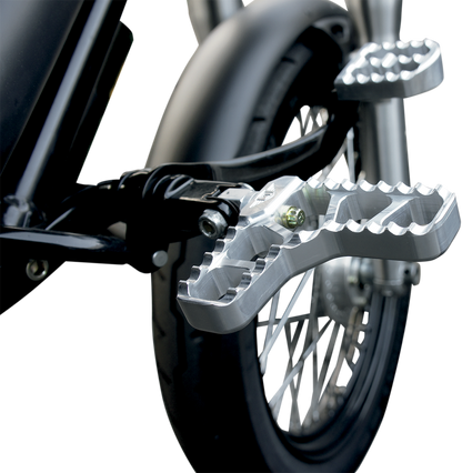 JOKER MACHINE Adjustable Serrated Foot Pegs - With Heel - Clear 08-62-1
