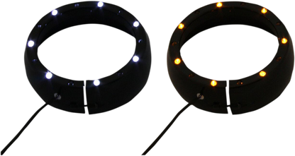 CUSTOM DYNAMICS Lighted Passing Lamp Trim Ring '96-'05 FLHT - Black CDTB-45TR-3B
