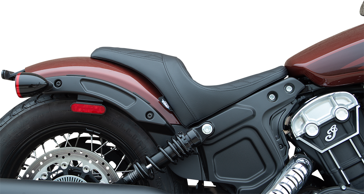 DRAG SPECIALTIES SEATS 3/4 Solo Seat - Black - Diamond Stitch - '18-'22 Scout Bobber 0810-2255