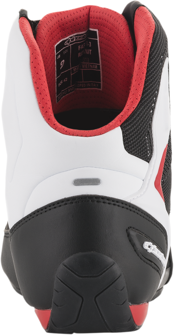 ALPINESTARS Faster-3 Rideknit® Shoes - Black/White/Red - US 11 / EU 44 2510319123-11