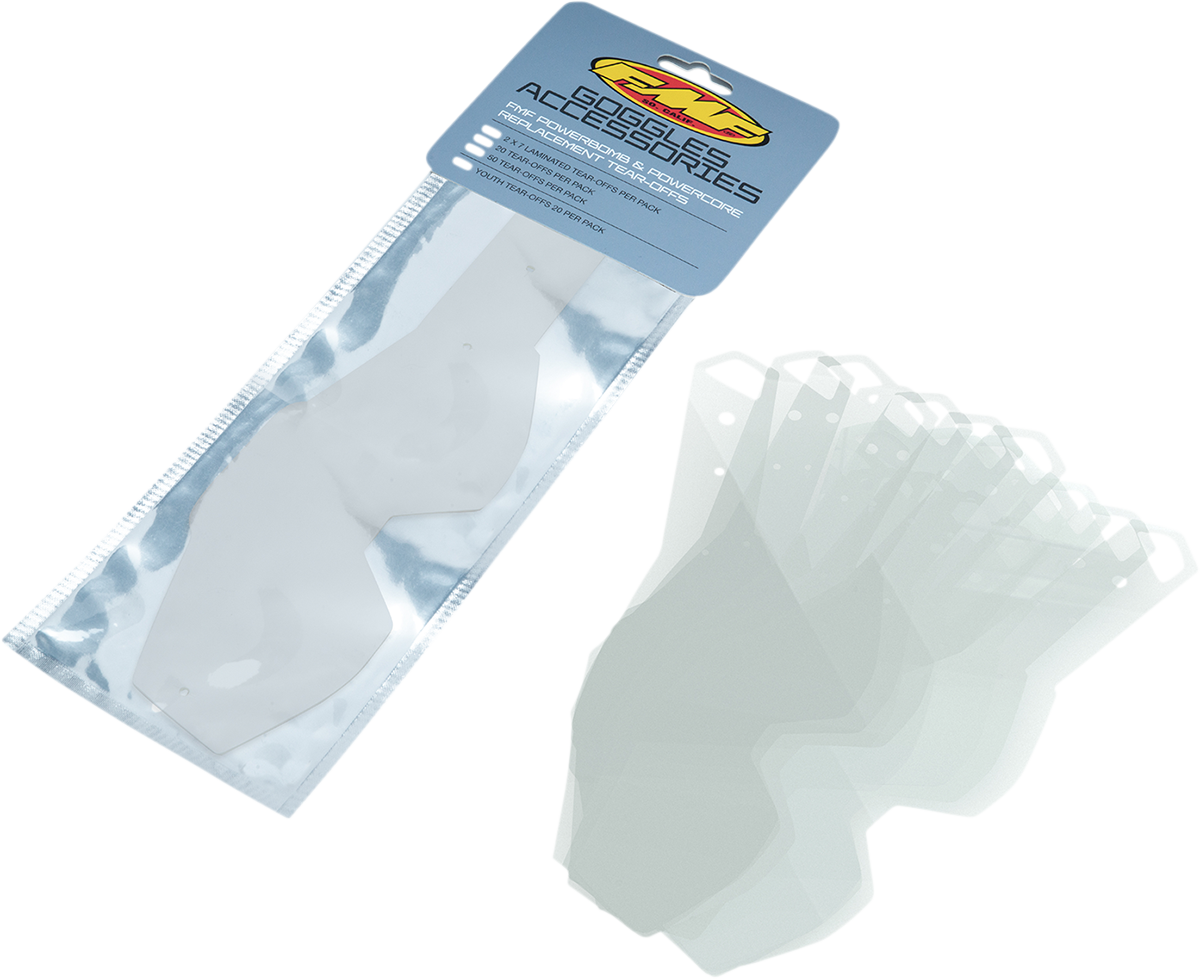 FMF Youth PowerBomb/PowerCore Tear-Offs - Standard - 20 Pack F-59019-00001