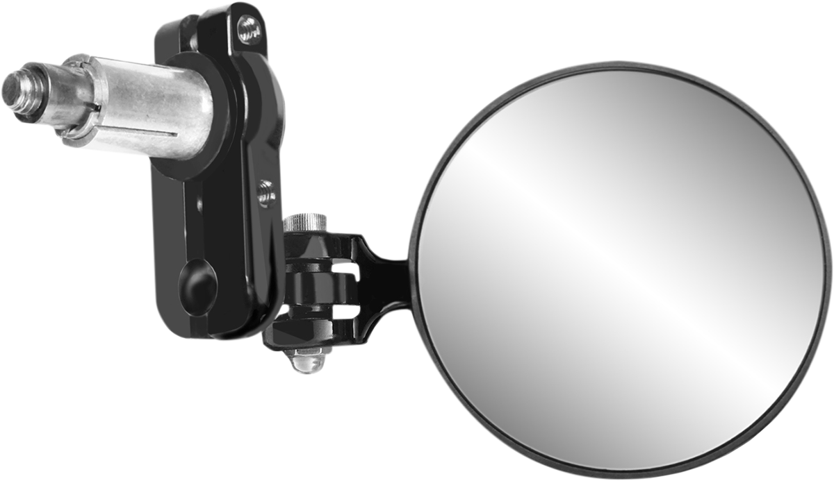 PARTS UNLIMITED Mirror - Side View/Bar End - Round - Black 98001