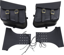 WILLIE & MAX LUGGAGE Brass Monkey Saddlebags - Slant - Brass - Small 59588-08