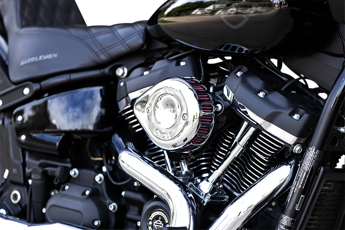 S&S CYCLE Mini Teardrop Stealth Air Cleaner Kit - Chrome 170-0435C