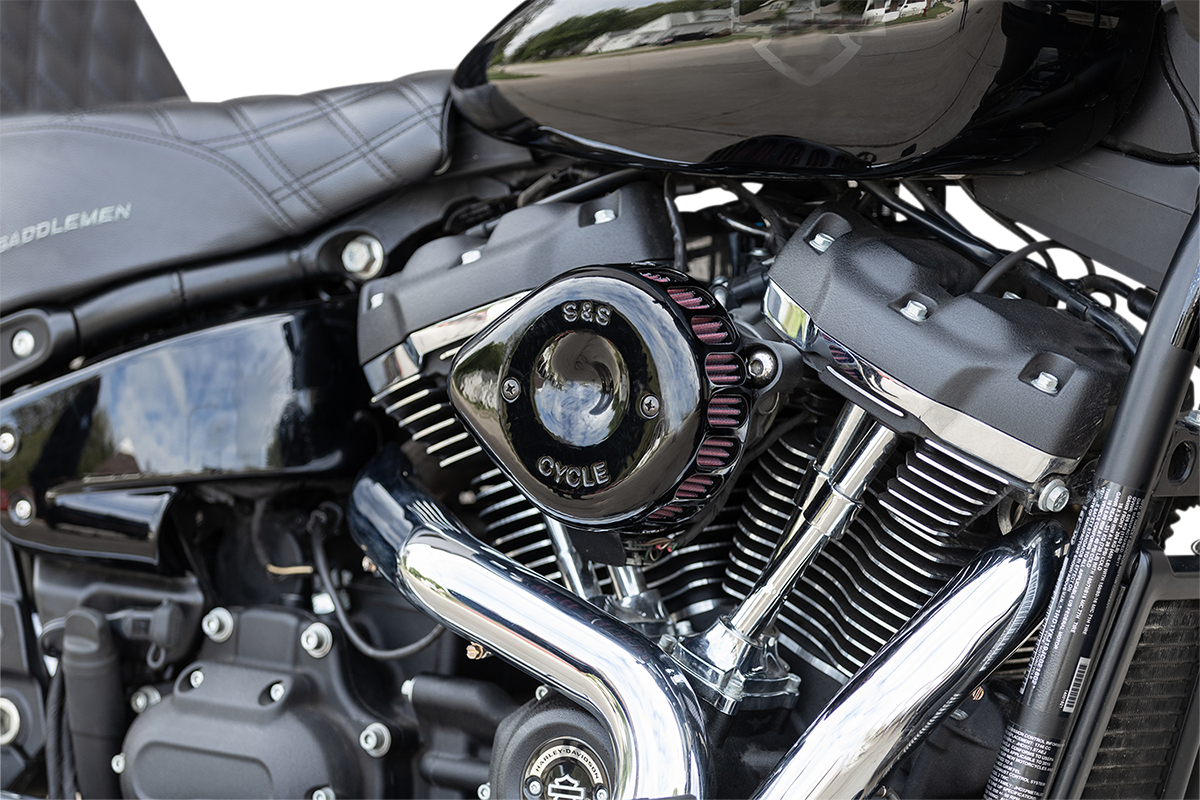 S&S CYCLE Mini Teardrop Stealth Air Cleaner Kit - Gloss Black 170-0436C