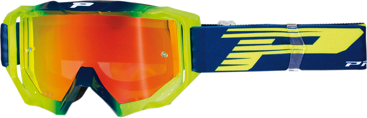 PRO GRIP 3200 FL Goggle - Venom - Navy/Yellow Fluo - Orange Mirror Lens PZ3200BLGFFL