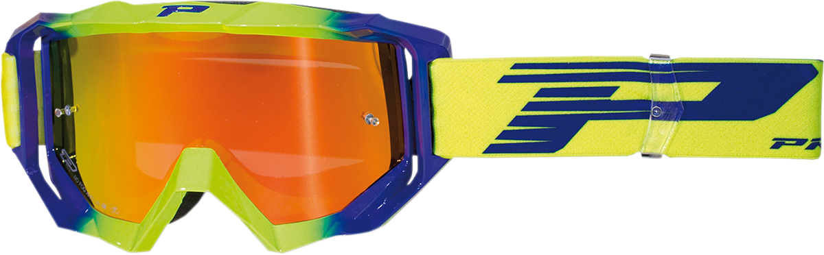 PRO GRIP 3200 FL Goggle - Venom - Yellow Fluo/Electric Blue - Orange Mirror Lens PZ3200GFBEFL