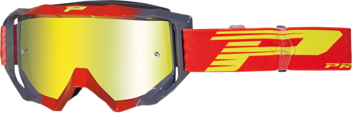 PRO GRIP 3200 FL Goggle - Venom - Gray/Red - Yellow Mirror Lens PZ3200ROGRFL