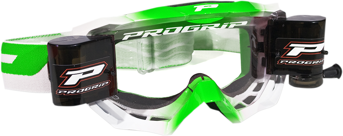 PRO GRIP 3200 Roll-Off Goggle - Venom - Green - Clear Lens PZ3200ROVER