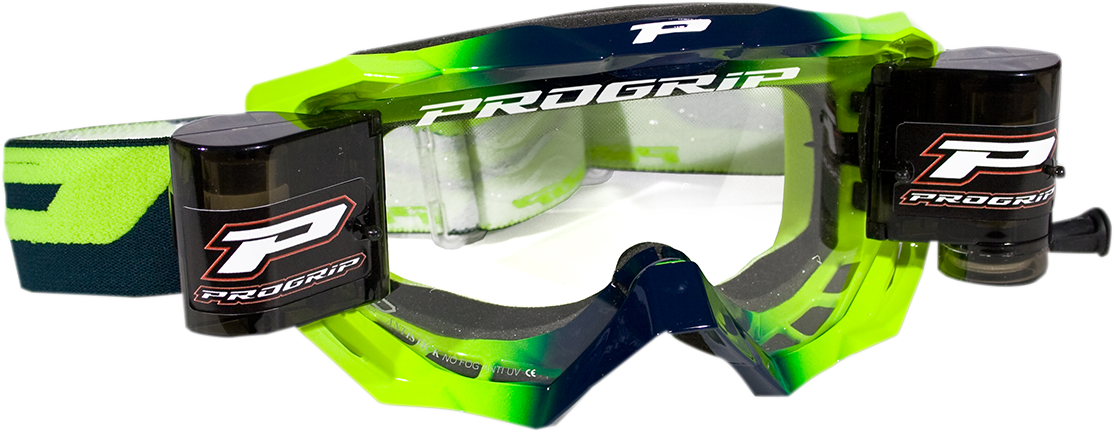 PRO GRIP 3200 Roll-Off Goggle - Venom - Blue/Fluorescent Yellow - Clear Lens PZ3200ROBLGF