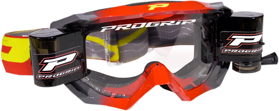 PRO GRIP 3200 Roll-Off Goggle - Venom - Red/Gray - Clear Lens PZ3200ROROGR