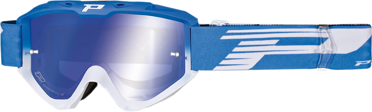 PRO GRIP 3450 FL Goggle - Riot - Light Blue/White - Blue Mirror Lens PZ3450AZBIFL