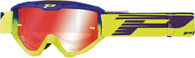 PRO GRIP 3450 FL Goggle - Riot - Electric Blue/Yellow Fluo - Orange Mirror Lens PZ3450BEGFFL