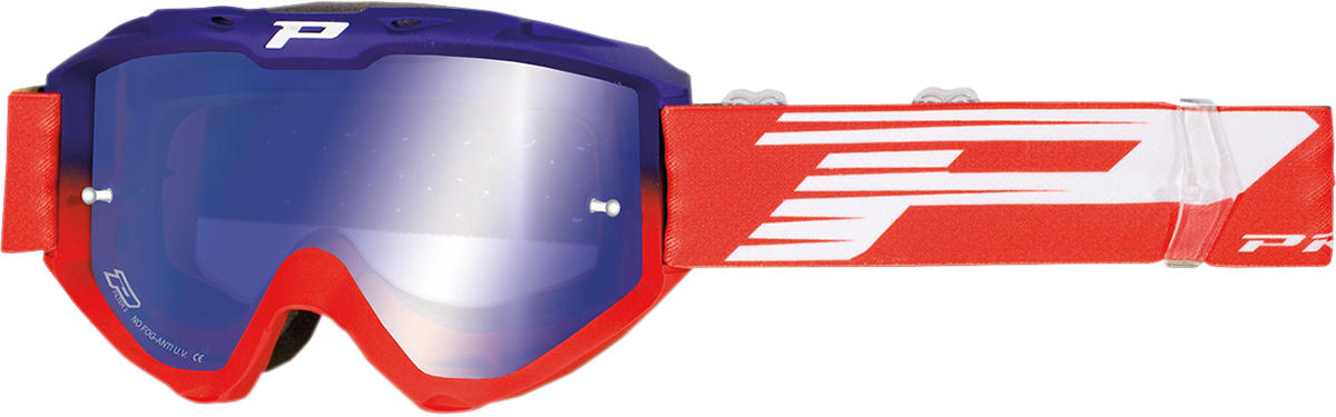 PRO GRIP 3450 FL Goggle - Riot - Blue/Red - Blue Mirror Lens PZ3450BLROFL