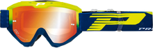 PRO GRIP 3450 FL Goggle - Riot - Yellow Fluo/Navy - Orange Mirror Lens PZ3450GFBLFL