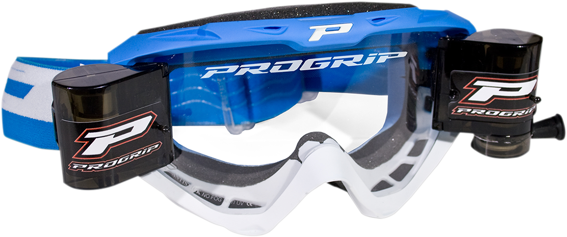 PRO GRIP 3450 Goggle - Riot - Roll-Off - Light Blue/White - Clear Lens PZ3450ROAZBI