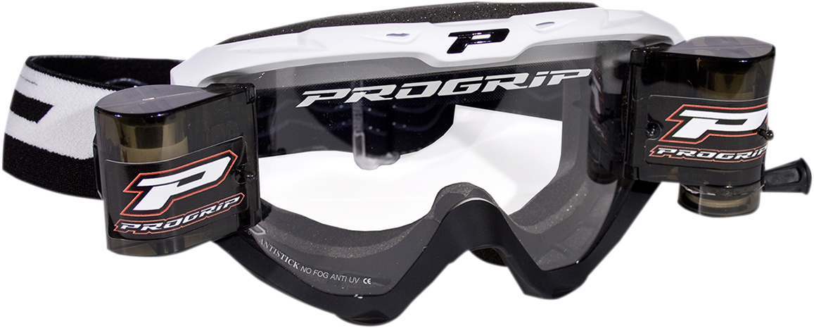 PRO GRIP 3450 Goggle - Riot - Roll-Off - White/Black - Clear Lens PZ3450ROBINE