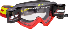 PRO GRIP 3450 Goggle - Riot - Roll-Off - Gray/Red - Clear Lens PZ3450ROGRRO