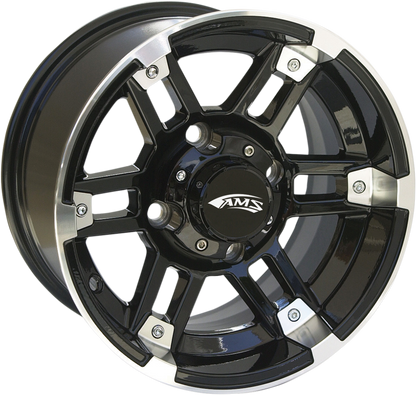 AMS Wheel - Roll'n 104 - Rear - Machined Black - 12x7 - 4/4 - 3+4 0230-0759