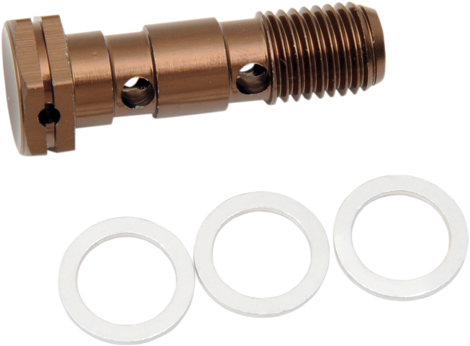 SHINDY Aluminum Banjo Bolt - Double - Honda/Kawasaki/Suzuki/Yamaha 17-623