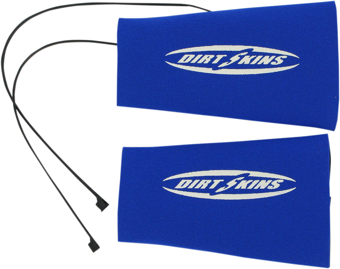 SCHAMPA & DIRT SKINS Fork Covers - 2 mm Neoprene - Blue/White - 7.5" Inverted DSFRKSEAL12-2