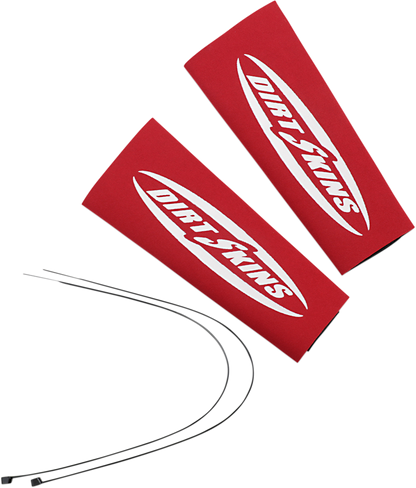 SCHAMPA & DIRT SKINS Fork Covers - 2 mm Neoprene - Red/White - 7.5" Standard DSFRKSEAL11-3