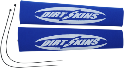 SCHAMPA & DIRT SKINS Fork Covers - 2 mm Neoprene - Blue/White - 12.25" Standard DSFRKSEAL15-2