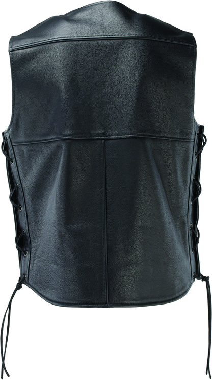 Kuryakyn Leather By River Road Old Skool Leather Vest Black - Large