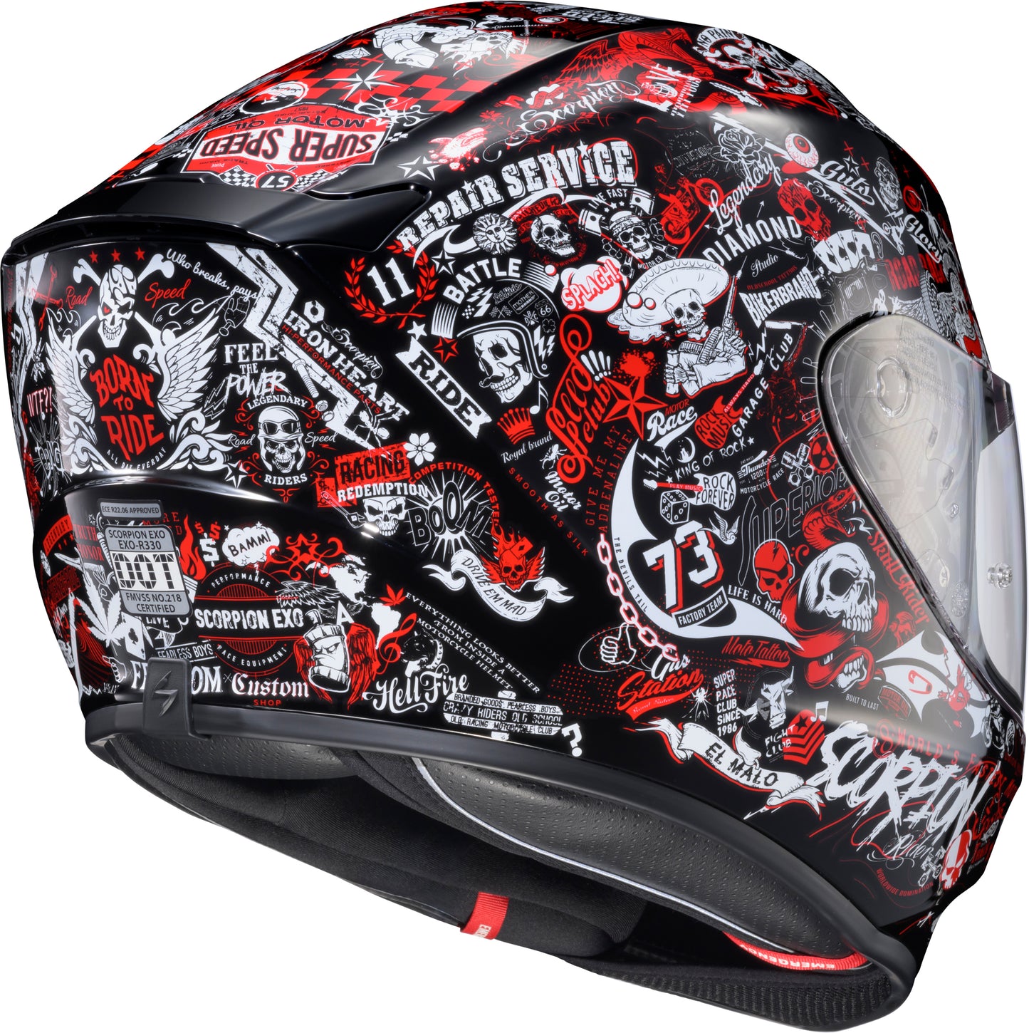 Exo R330 Full Face Helmet Shake 2 Red Md