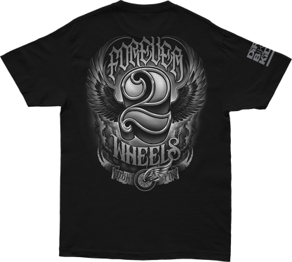 Two Wheels Tee Black Md
