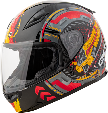Gm 49y Charge Helmet Black/Red/Yellow Ys