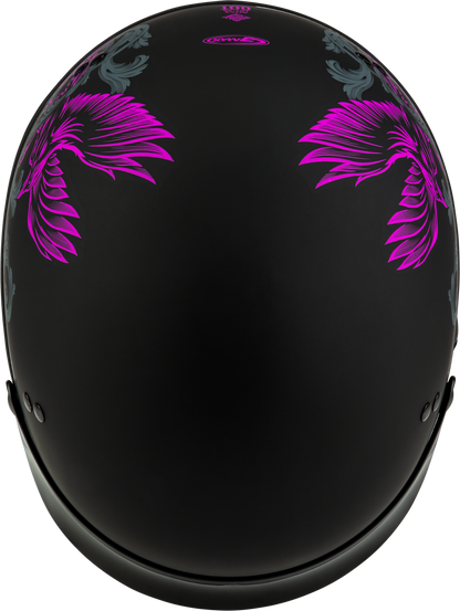 Hh 65 Corvus Helmet W/Peak Matte Black/Purple/Grey Sm