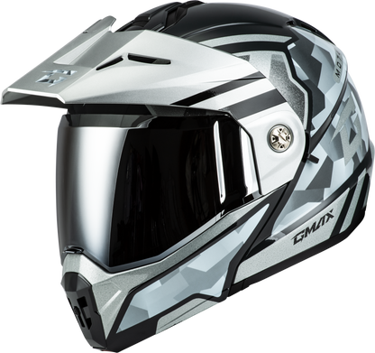 Md 74 Striker Modular Helmet W Slvr Shield Slvr/Blu Mtlc Md