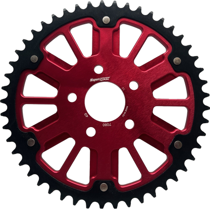 Stealth 51t Rear Sprocket Red Alum Car  Blk Steel Teeth