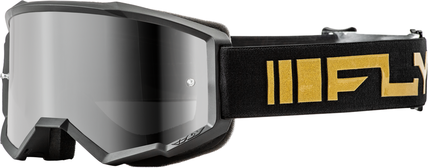Youth Zone Goggle Black/Gold W/ Silver Mirror/Smoke Lens