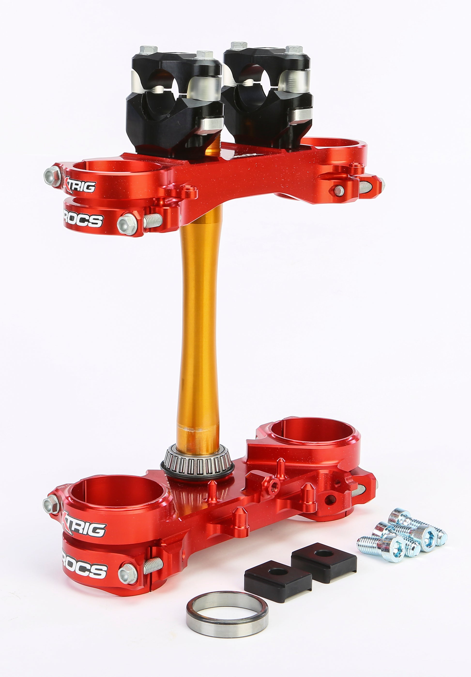 Rocs Tech Clamp Set Red Honda 22mm