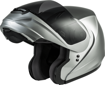 Md 04 Modular Helmet Metallic Silver Sm