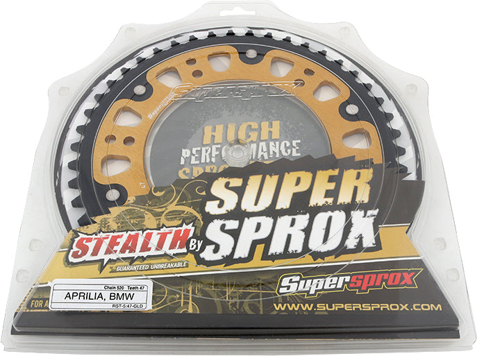 Rear Stealth Sprocket Alu/Stl 47t 520 Gld Apr/Bmw