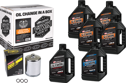 V Twin Oil Change Kit Mineral Evo Chrome Filer