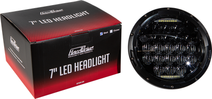 Led Headlight 7" 90w Black 3500/2400 Lumens