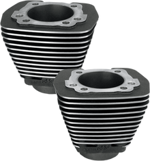 S&S CYCLE Cylinder - 3.500" - Wrinkle Black with Highlighted Fins - Evolution Big Twin 91-7710