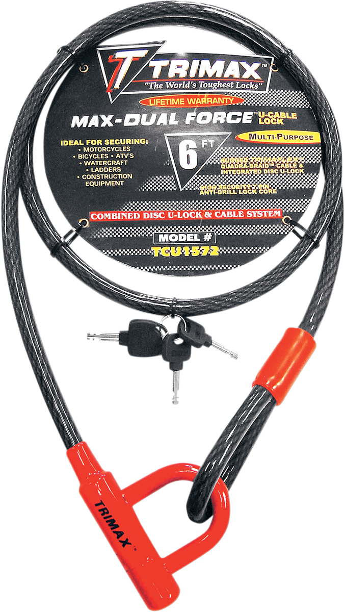 TRIMAX U-Lock and Cable Locks - 72" TCU1572