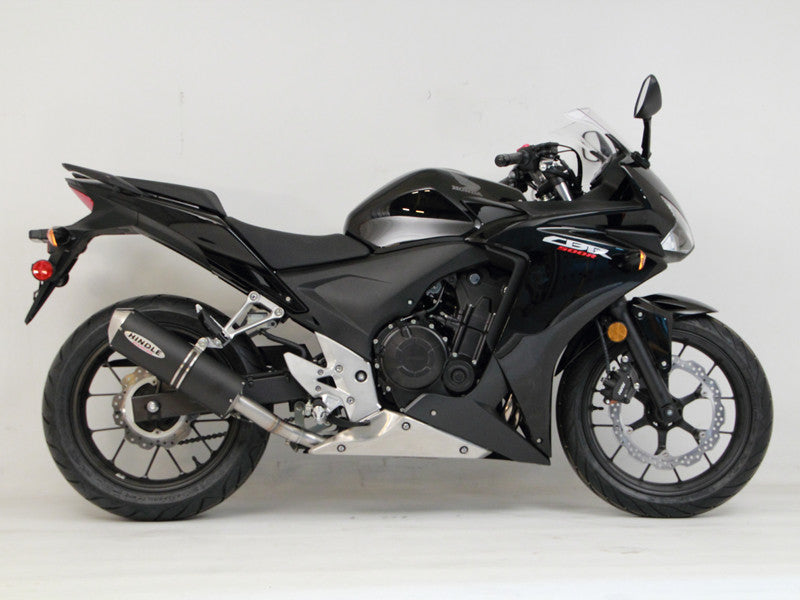 Hindle Exhaust for Honda CBR500R/F/X (13+) with Evolution Titanium Muffler w/ Black Ceramic Tip