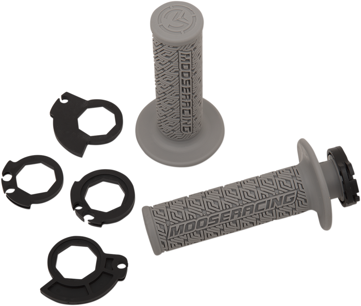 MOOSE OFFROAD 36 Series Lock-On Grips - Gray/Silver B36MRG-S