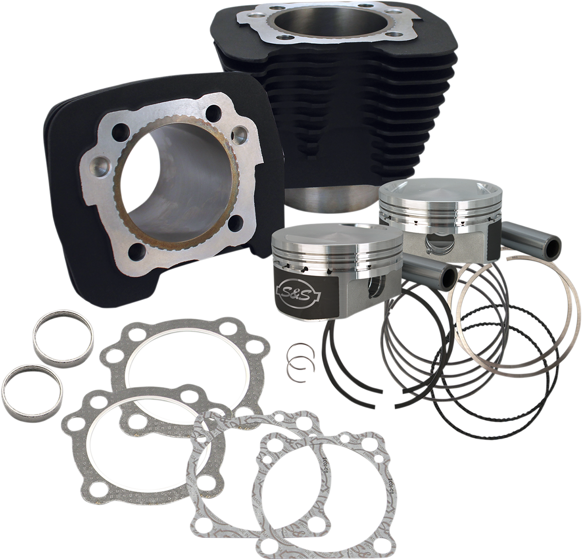 S&S CYCLE Cylinder Kit - 1200 cc Conversion - 10.3:1 Compression Ratio - Wrinkle Black - XL 910-0691