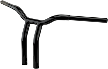 LA CHOPPERS Kage Fighter Welded Bent-Riser Handlebar - One Piece - 8" - Black LA-7338-08B