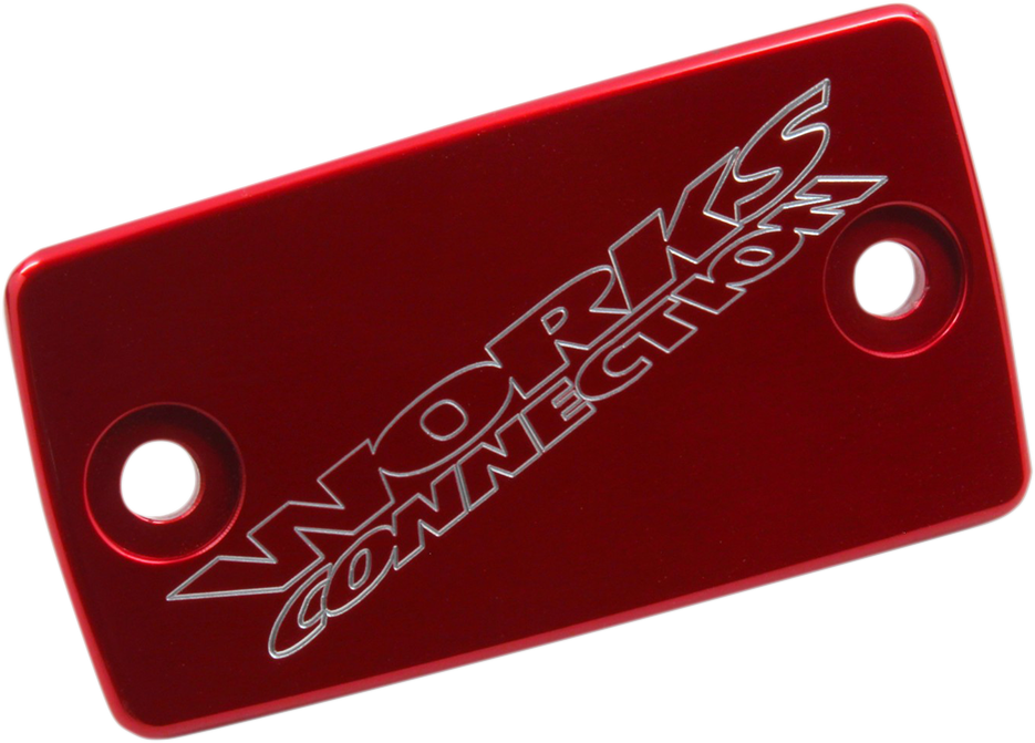 WORKS CONNECTION Anodized Billet Aluminum Front Brake Reservoir Cover - Red 21-067