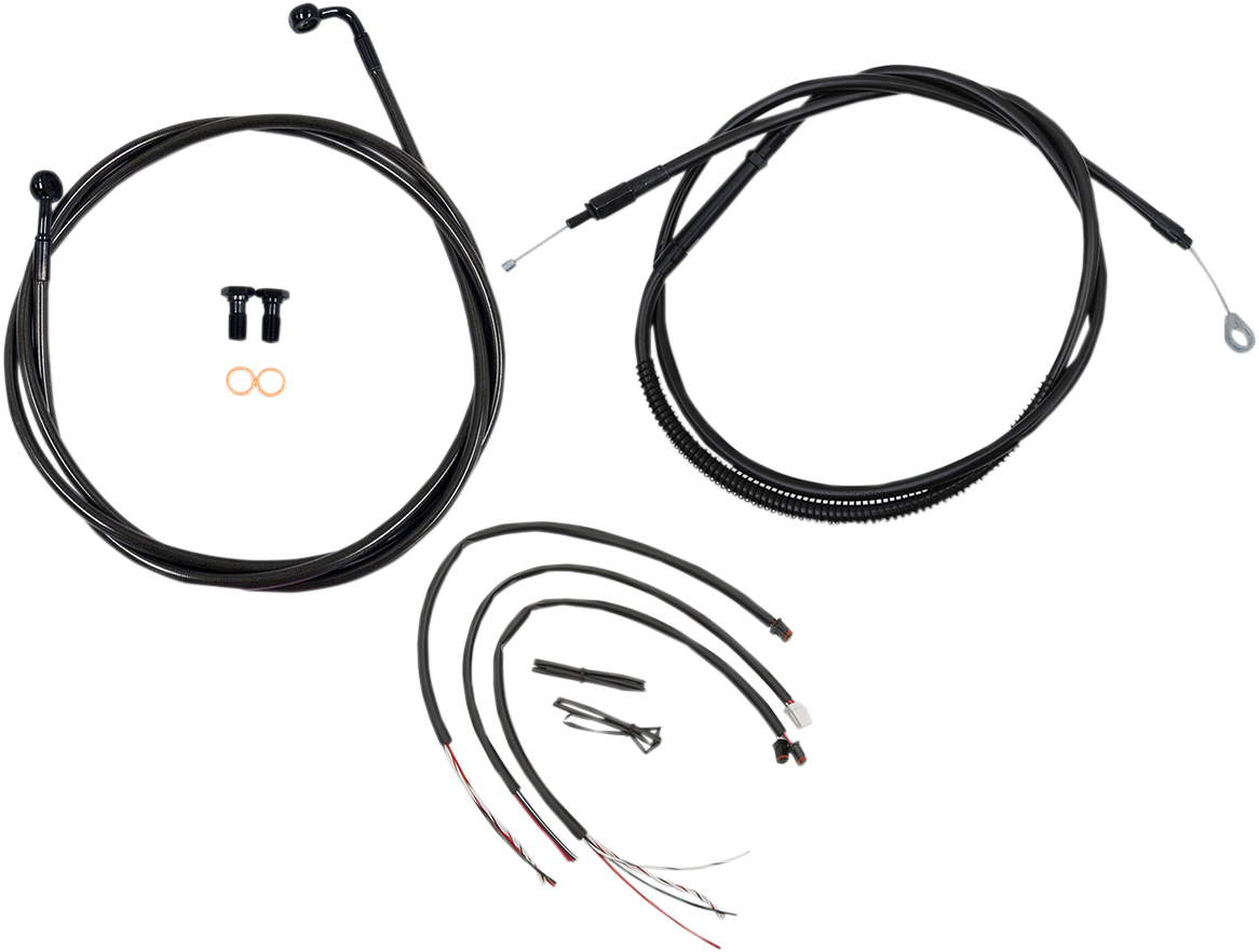 LA CHOPPERS Complete Midnight Braided Cable Kit - 12"-14" Handlebars - '18-'19 Softail LA-8153KT2-13M