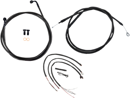 LA CHOPPERS Complete Midnight Braided Cable Kit - 12"-14" Handlebars - '18-'19 Softail LA-8153KT2-13M